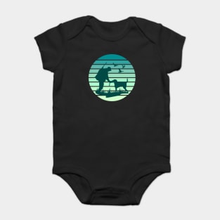 Hunter Hunt Dog Birds Retriever Retro Sunset Baby Bodysuit